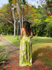 Strapless Long Green Jumpsuit